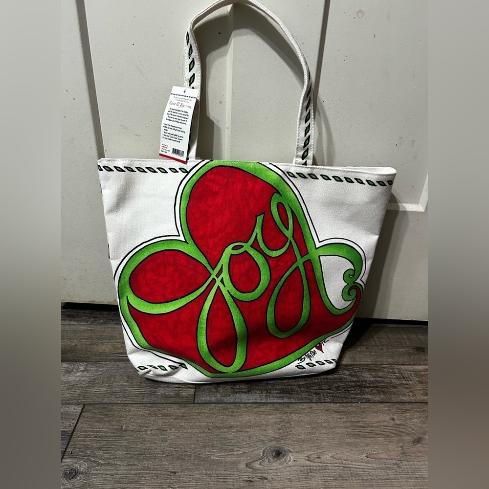 Brighton White,Red & Green ♥️Love & Joy Holiday Tote Bag